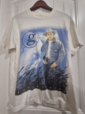 VTG Garth Brooks Fresh Horses 1996 Album Tour T Shirt White Size Adult Large 🐎